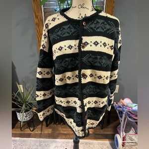 Vintage REV WEAR 100% Cotton Heavy Cardigan Sweater Size Large/ XL